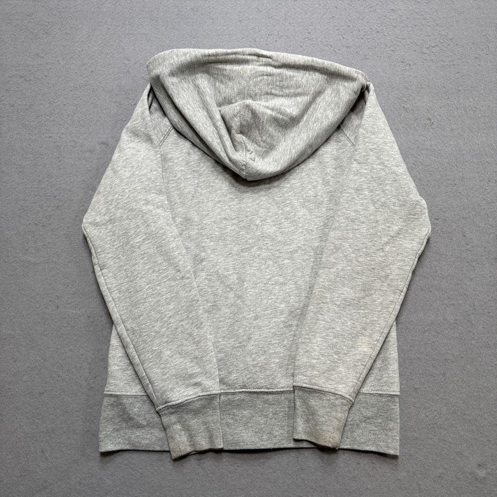 GAP Hoodie Women's Small Light Gray Embroidered Fleece Lined Full Zip Skater - Picture 2 of 6